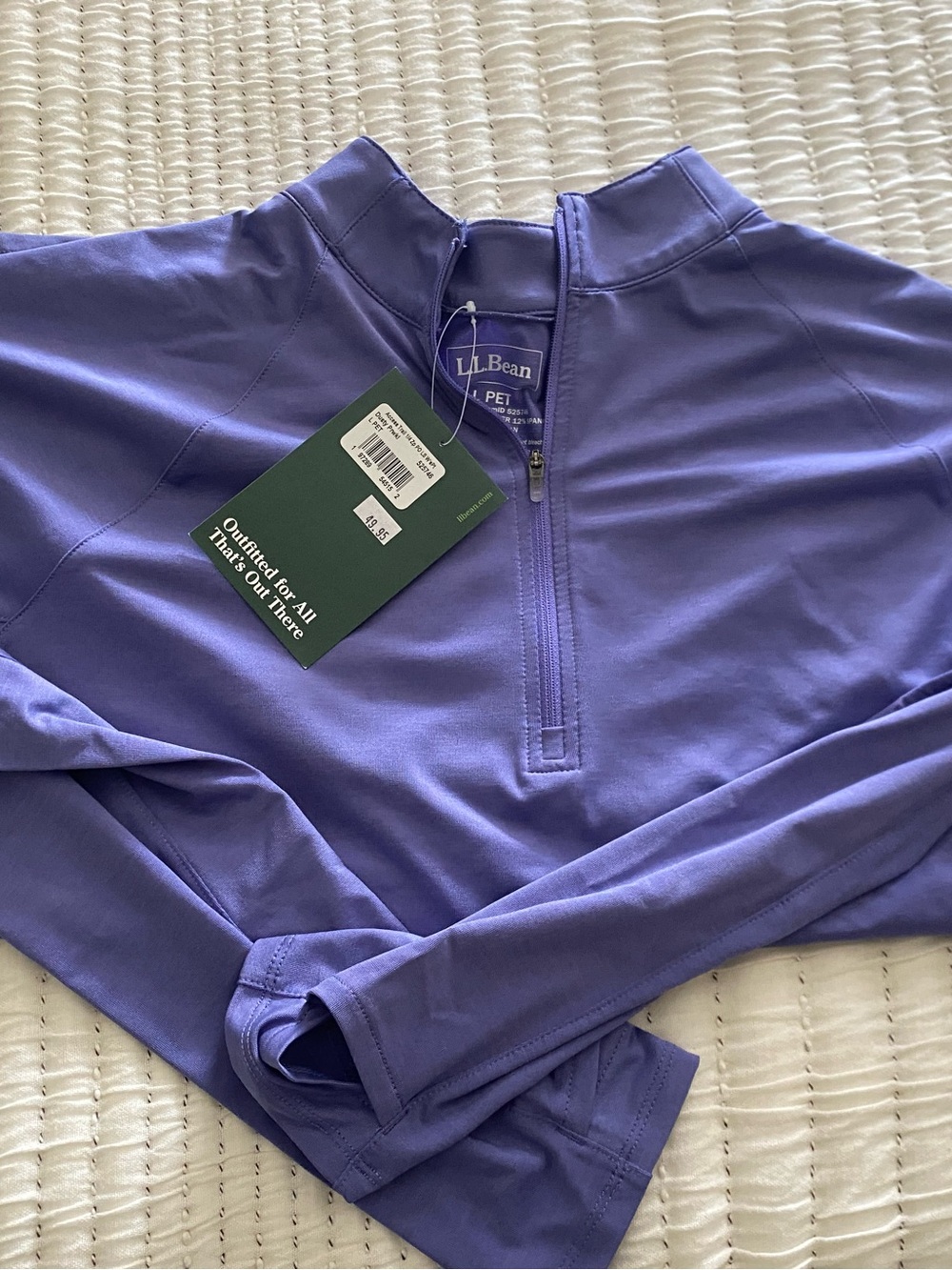 L.L. Bean Woman’s s  Lavender Zip-Neck Performance Sweater